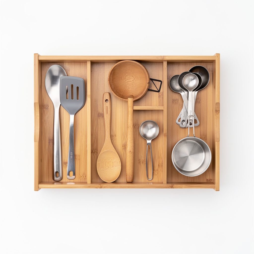 GridFit Expandable Bamboo Drawer Organizer