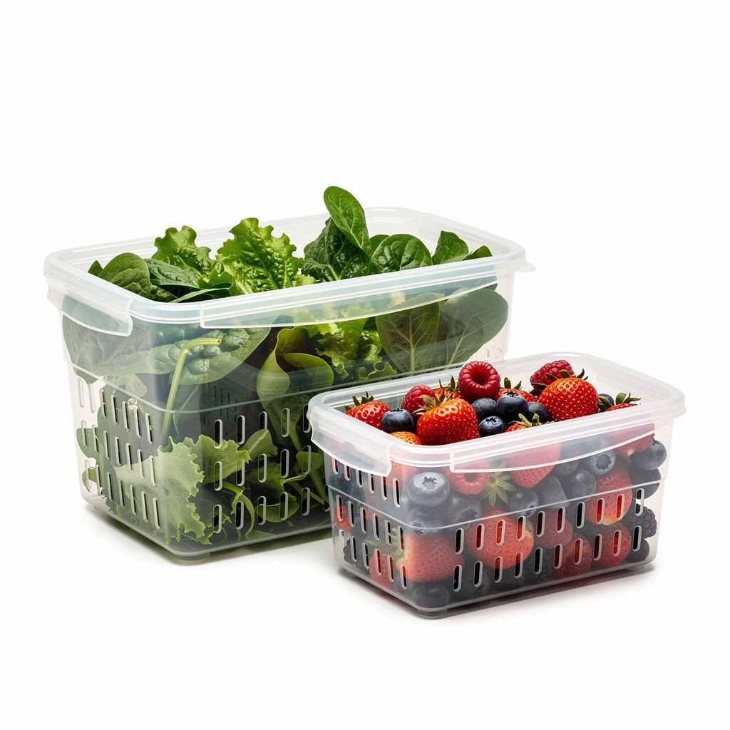 FreshKeep Ventilated Produce Keeper Bin Duo