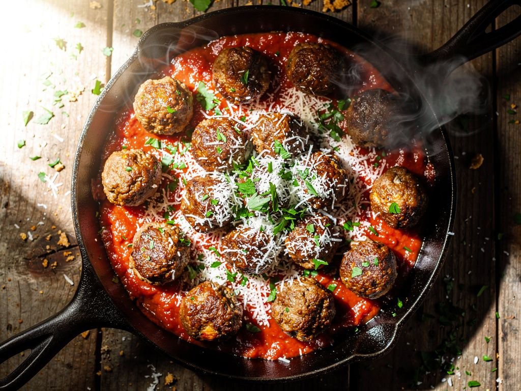 Italian Beef Meatballs in Marinara