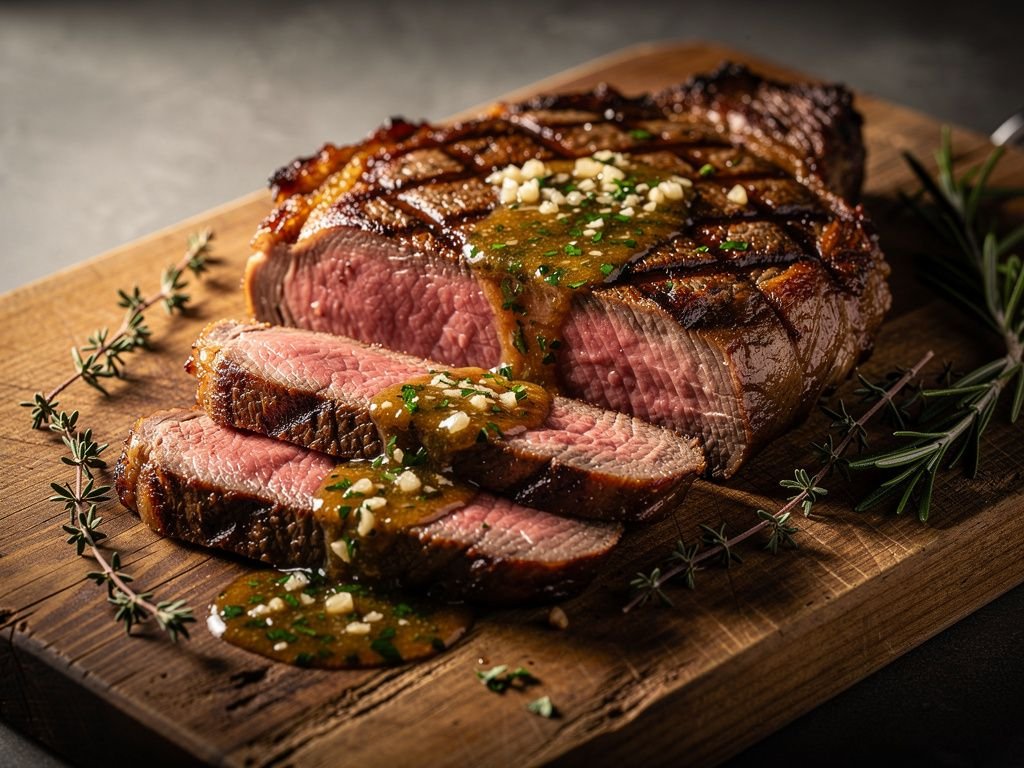 Pan-Seared Ribeye Steak with Garlic Butter