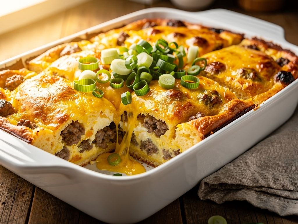 Sausage and Cheese Baked Egg Casserole