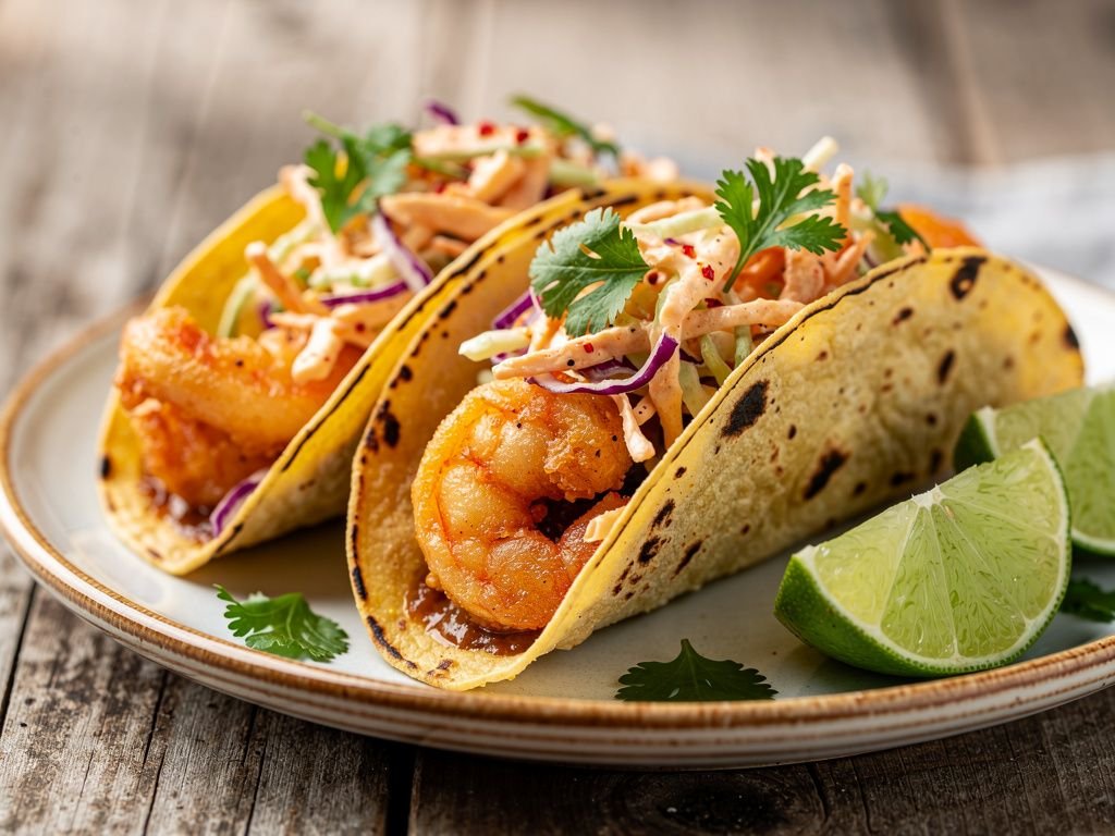 Baja Shrimp Tacos with Chipotle Slaw