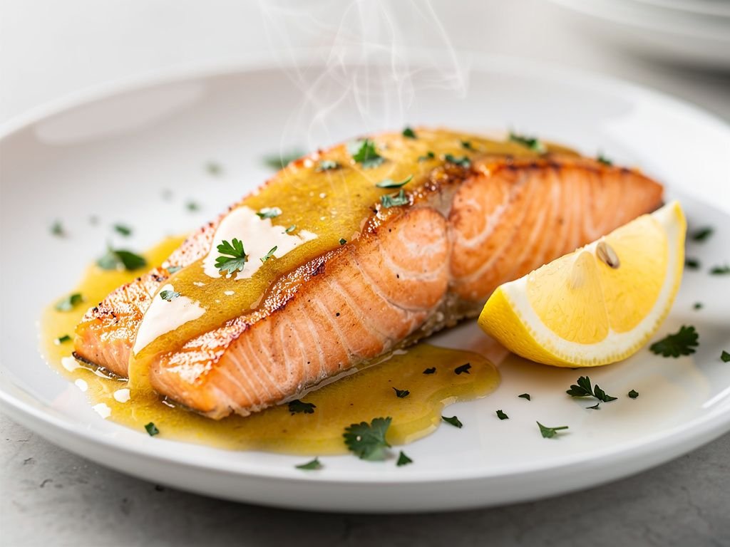 Pan-Seared Salmon with Lemon Butter Sauce