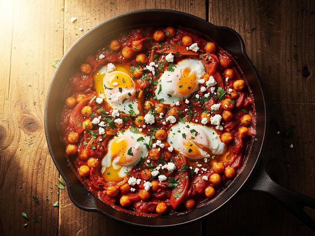 Chickpea Shakshuka with Baked Eggs