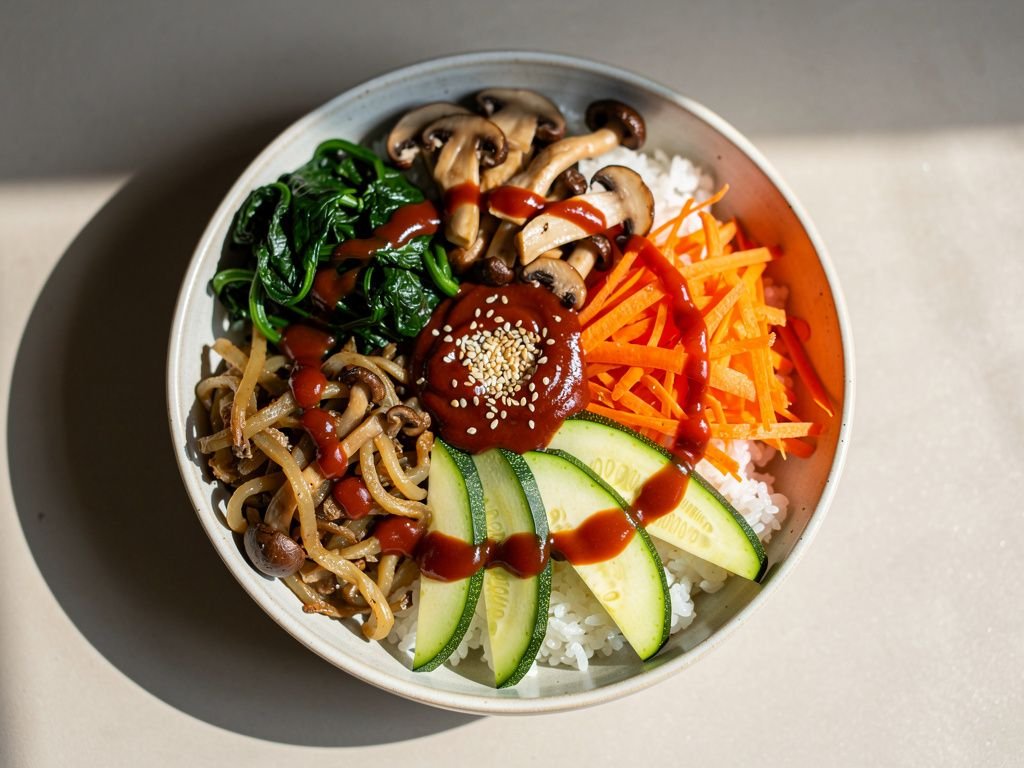 Vegetable Bibimbap with Gochujang Sauce