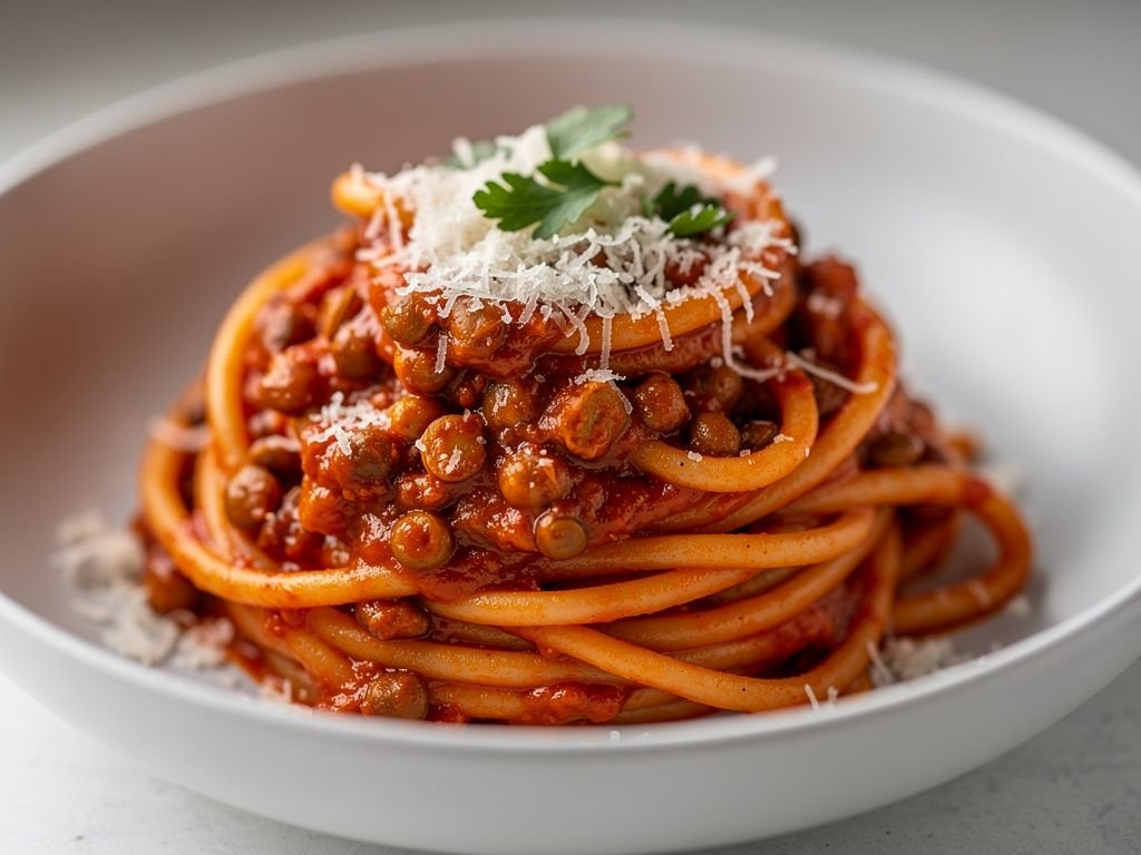 Lentil Bolognese with Spaghetti