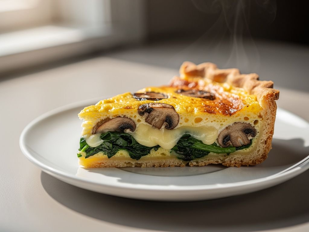 Spinach and Mushroom Crustless Quiche