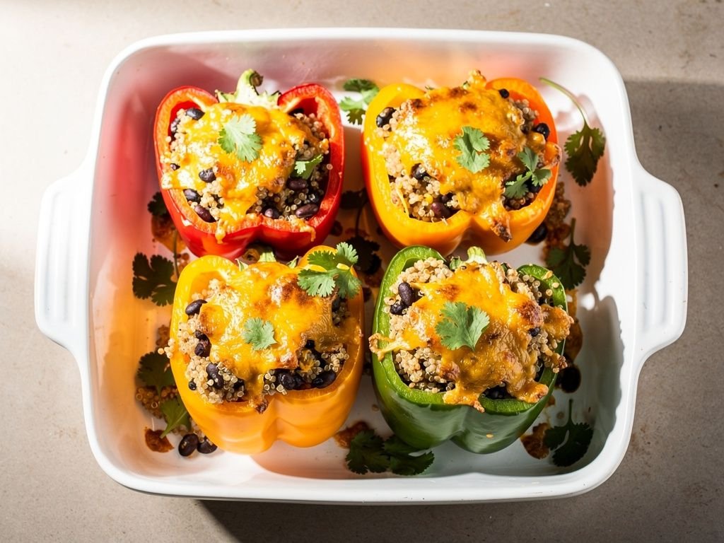 Quinoa and Black Bean Stuffed Bell Peppers